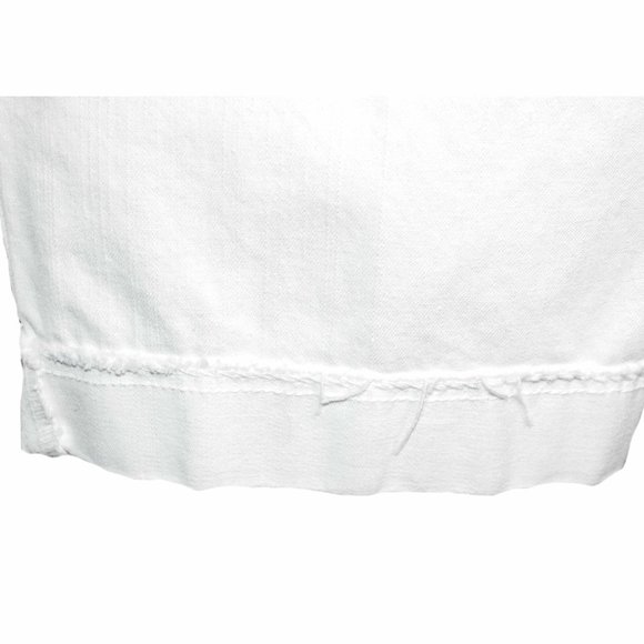Amazing WHBM Blanc White Denim Raw Hem Cuffs Capri Jeans Size 10 GUC - Picture 14 of 14